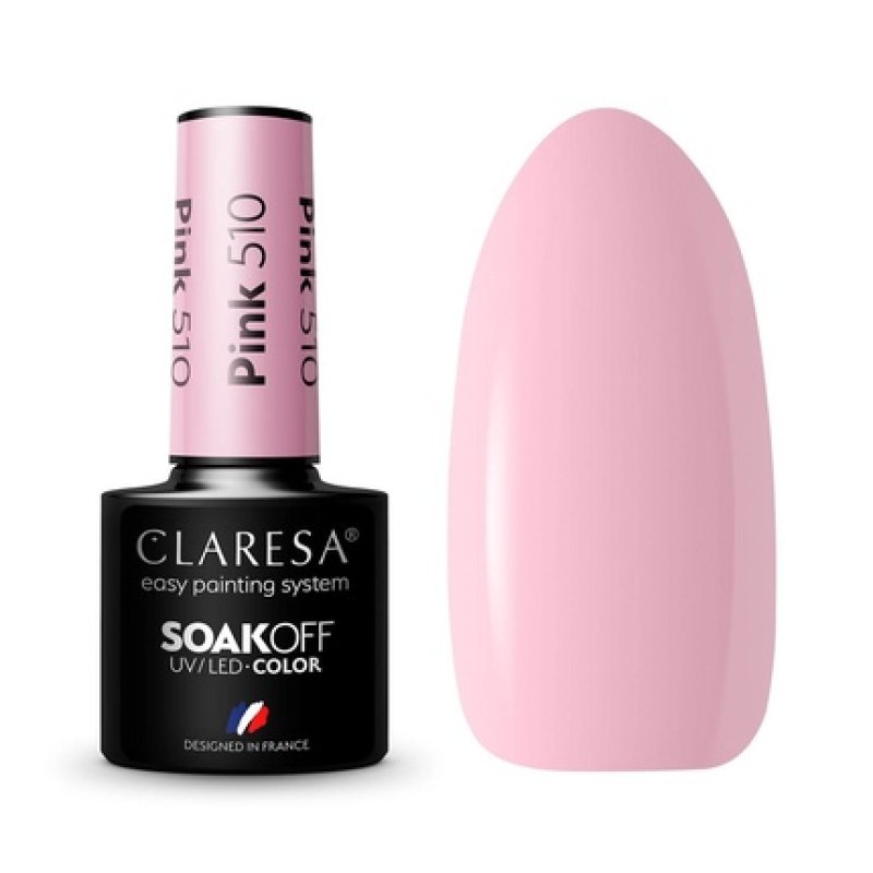 CLARESA SoakOFF UV/LED Gel Pink 510 5ml