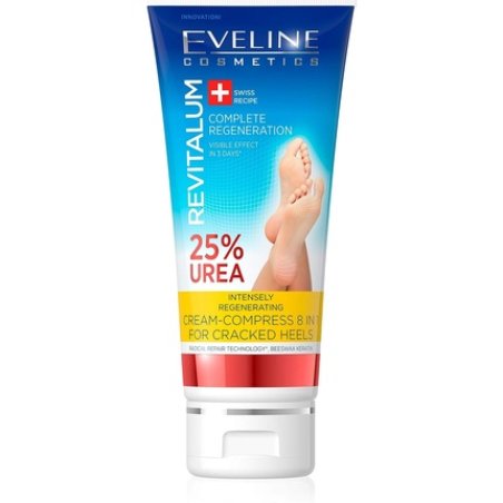 Eveline Cosmetics Revitalum Cream-Compress for Cracked Heels 8 in 1 75ml Moisturizing Foot Cream with 25% Urea and