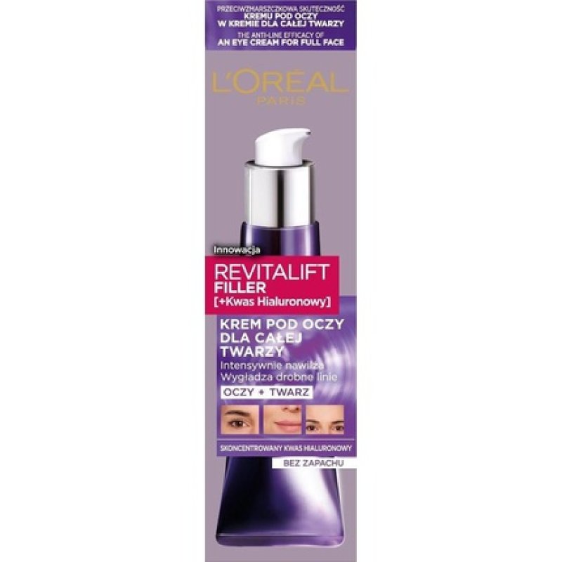 L`Oreal Revitalift Filler eye Contour cream for the whole face with hyaluronic acid 30ml