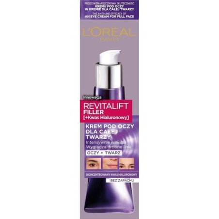 L`Oreal Revitalift Filler eye Contour cream for the whole face with hyaluronic acid 30ml