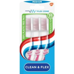 Aquafresh Toothbrush - Clean & Flex - Medium - 3 Pcs