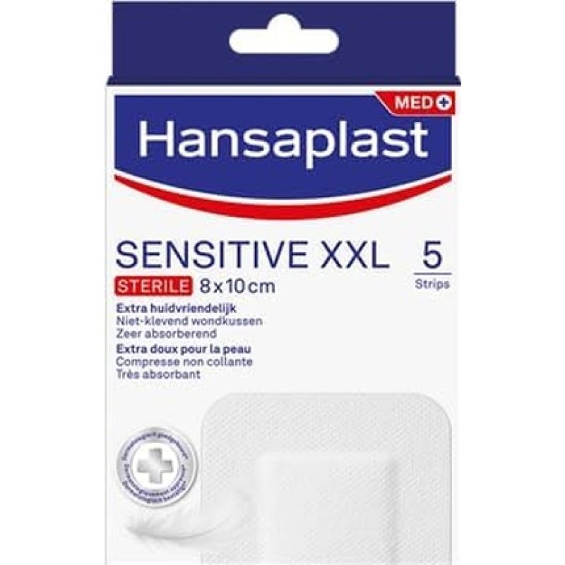 Hansaplast Sensitive XXL 5 Strips 8x10cm - Pack of 5