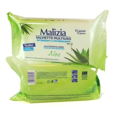 MALIZIA All-Purpose Wet Wipes with Aloe 72 Count