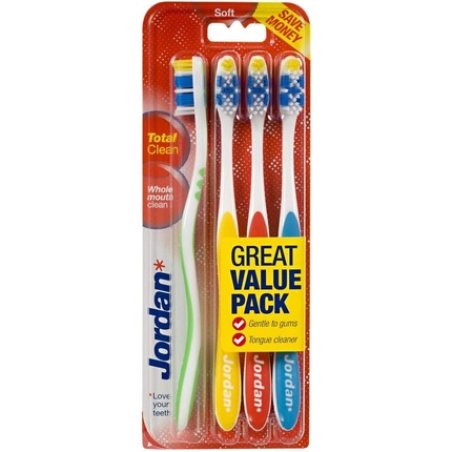Jordan Totalclean Soft Toothbrush - Pack of 4