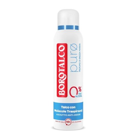 Borotalco Deodorant Spray Pure Sea Breeze with Talc and Breathable Molecules Alcohol and Aluminum-Free Dry and
