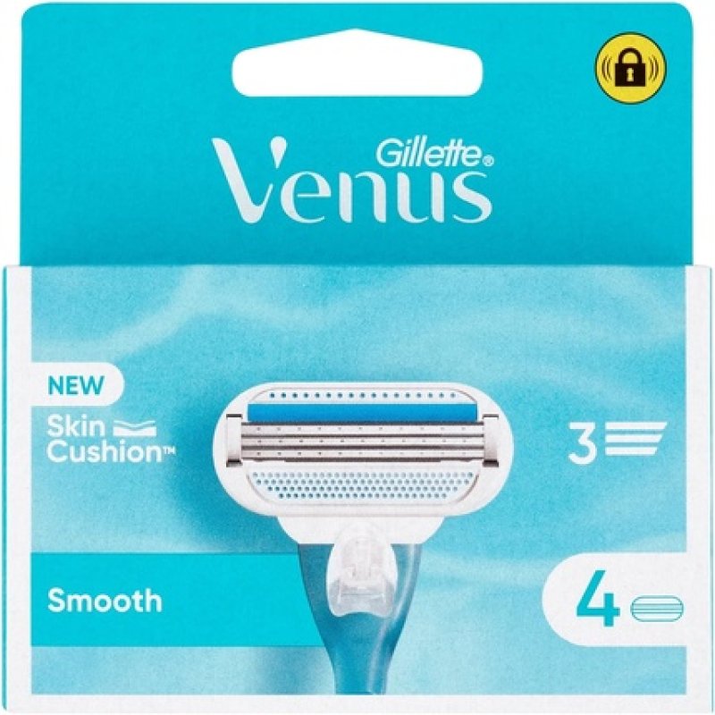 Gillette Venus Women's Smooth Razor Blades For 3 Blade Razor - Pack of 4
