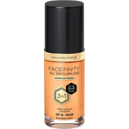 Max Factor Facefinity 3-in-1 All Day Flawless Liquid Foundation SPF 20 78 Warm Honey 30ml