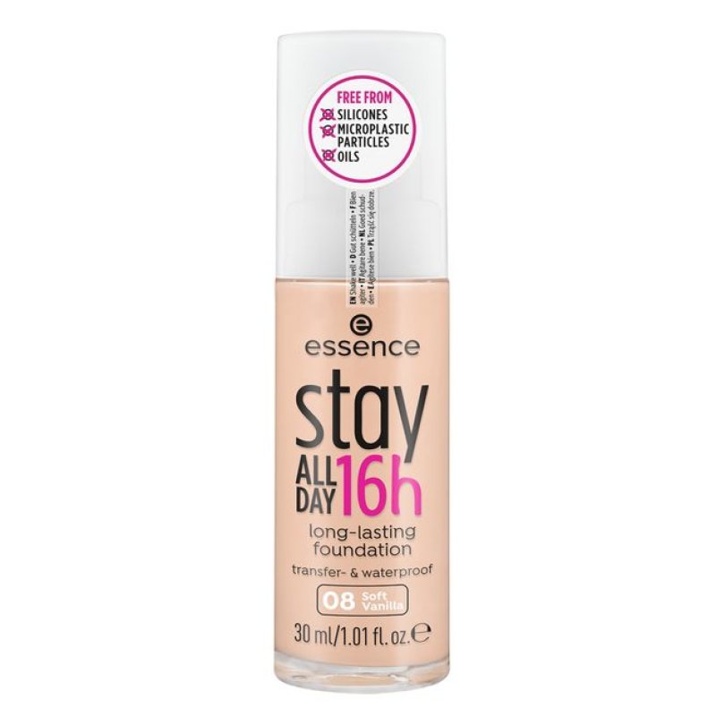 Essence stay ALL DAY 16h long-lasting Foundation 08 Soft Vanilla 30ml