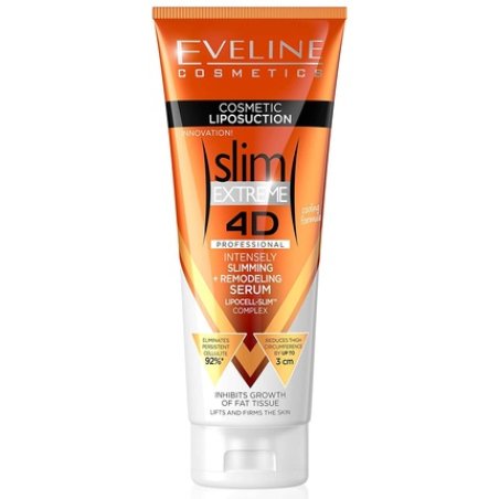 Eveline Cosmetics Slim Extreme Professional Intensive Fat Burning Cream 250ml - Firming Body Cream for a Slimmer Belly