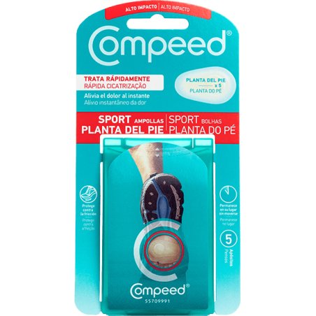 Compeed Underfoot Blister Plasters 5 Hydrocolloid Plasters Foot Treatment Heal Fast Thicker Cushioning Zone 4.0cm x
