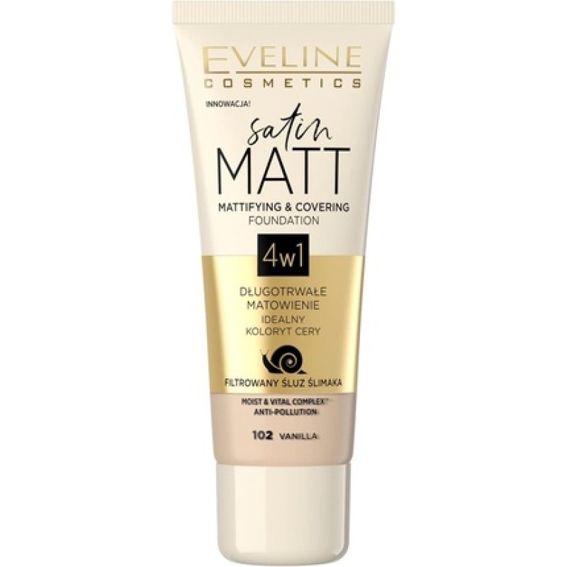 Eveline Cosmetics Satin Matt Matte and Opaque Face Primer No. 102 Vanilla 30ml