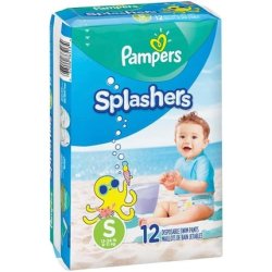 Pampers Splashers Disposable Swim Pants Size 3-4 13-24 lbs 12 Count