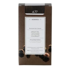 KORRES Argan Oil Colorant Ammonia-Free Hair Color Chocolate Brown 4.77 100% Gray Coverage & Vegan for Long-Lasting