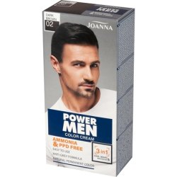 JOANNA Power Man 3 in 1 Hair Color for Men - Covers Gray Hair on Hair, Beard, and Mustache - Quick and Easy Home