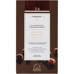 KORRES Argan Oil Colourant Ammonia Free Hair Colour Light Brown Red 5.6 100% Grey Hair Coverage & Vegan
