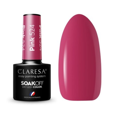 Claresa UV LED Nail Polish Collection Hybrid Manicure Soak Off - 5ml Pink Color No. 524