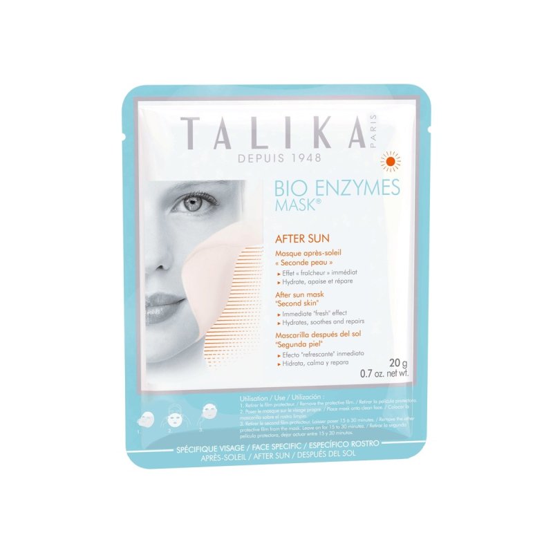 Talika Bio Enzymes Mask After Sun Moisturizing and Soothing Face Mask with Bio-Cellulose 'Like a Second Skin' Care Mask