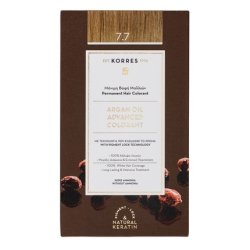 KORRES Argan Oil Colorant Ammonia-Free Hair Color Mocha 7.7 100% Gray Coverage and Vegan for Long-Lasting Color Results