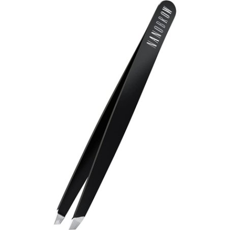 Nanobrow Professional Slanted Stainless Steel Tip Tweezers for Eyebrow Shaping