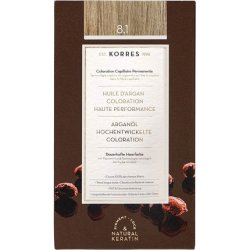 KORRES Argan Oil Colourant Ammonia Free Hair Colour Light Blonde Ash 8.1 100% Grey Hair Coverage & Vegan