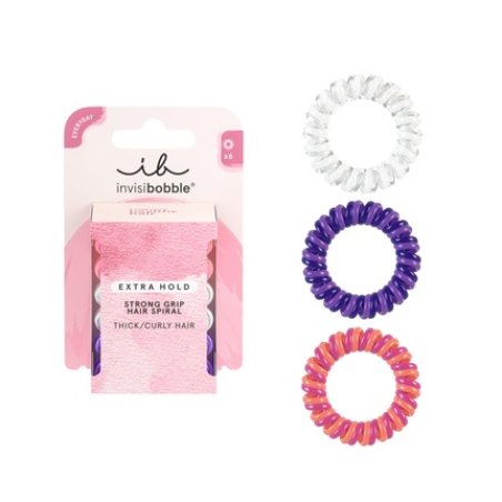 invisibobble Original Hair Tie EXTRA CARE Twirl Boss Spiral Hair Tie Set Purple & Red Gentle on Hair Against Breakage