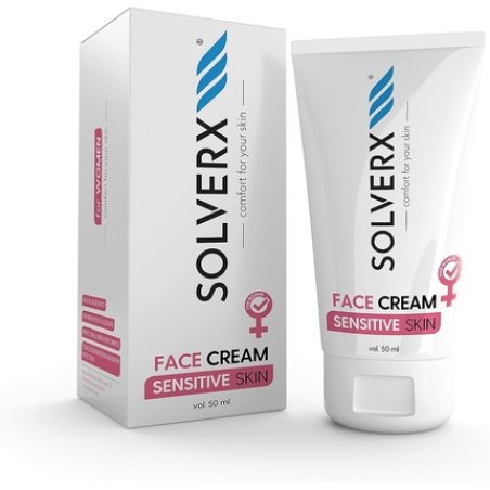 SOLVERX Sensitive Skin Face Cream for Women with Shea Butter, Hyaluronic Acid, and Lactobionic Acid 50ml