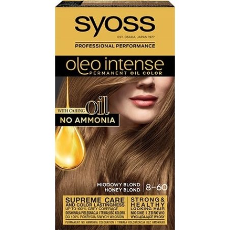 Syoss Oleo Intense Hair Dye Permanently Coloring From Oils 8-60 Honey Blond 115ml