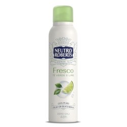 Neutro Roberts Deodorant Spray Fresh Green Green Tea and Lime Aluminum-Free Stain-Free with Pure Glycerin Oil Deodorant