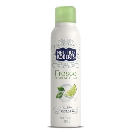 Neutro Roberts Deodorant Spray Fresh Green Green Tea and Lime Aluminum-Free Stain-Free with Pure Glycerin Oil Deodorant