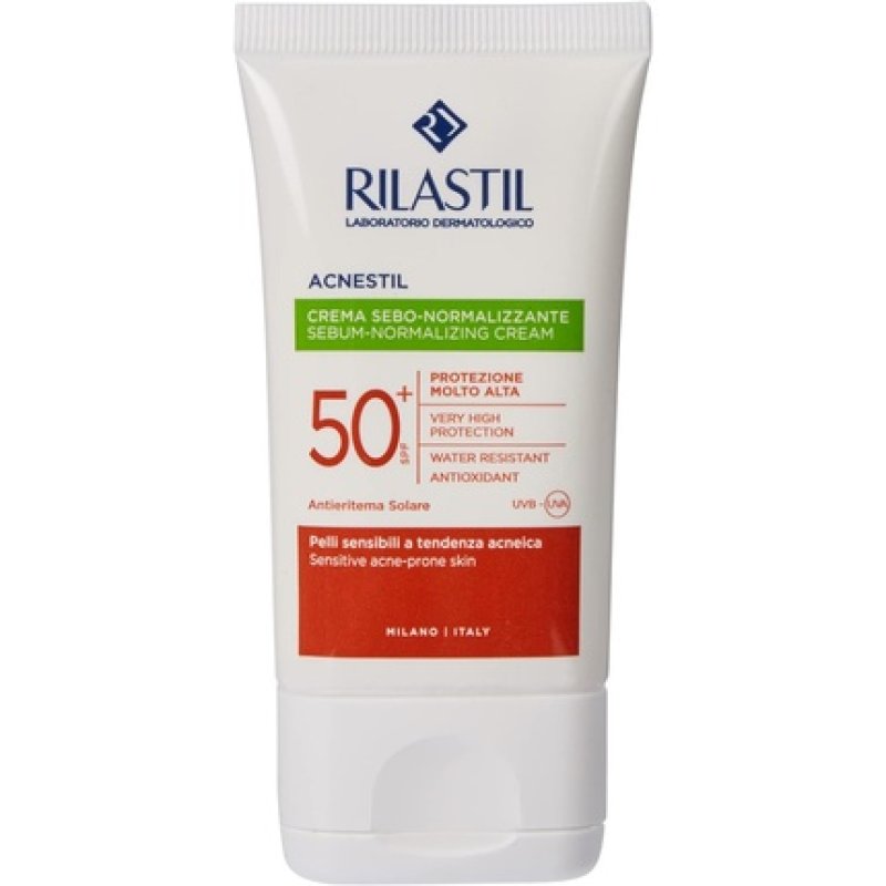 Rilastil Acnestil Sebo-Normalizing Cream Lenitive and Opacifying Action Anti-Erythm Acneica SPF 50 40ml