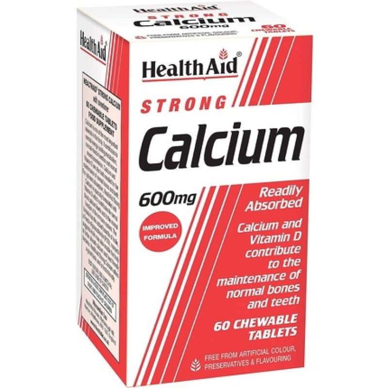 HealthAid Calcium 600mg Chewable Vegetarian Tablets 60