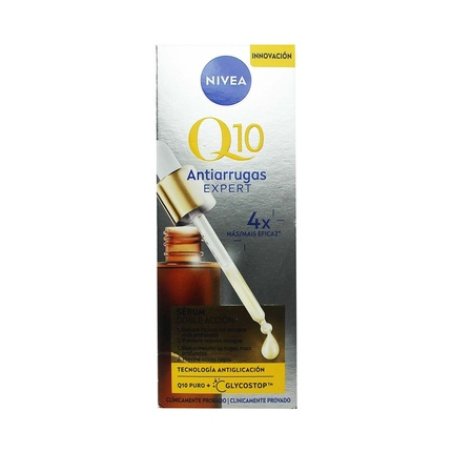 Nivea Q10 Anti-Wrinkle Serum Expert Double Action 30ml Face Serum with Anti-Aging Technology Sugar Damage Blocker