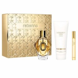 Paco Rabanne Million Gold For Her Eau De Parfum Spray 90ml Set 3 Pieces