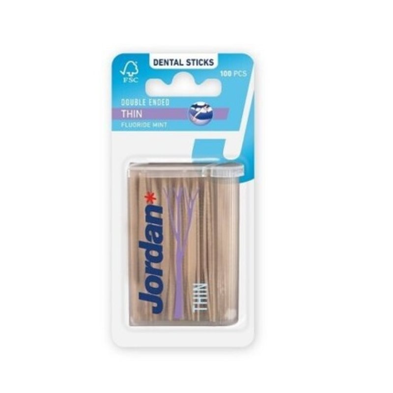Jordan Double Ended Dental Sticks Thin 100pcs