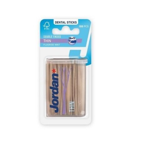 Jordan Double Ended Dental Sticks Thin 100pcs