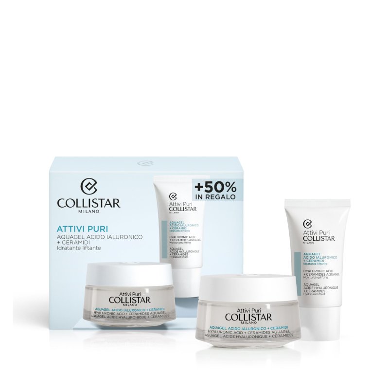 COLLISTAR Pure Actives Kit Hyaluronic Acid Ceramides Aquagel 50ml 25ml