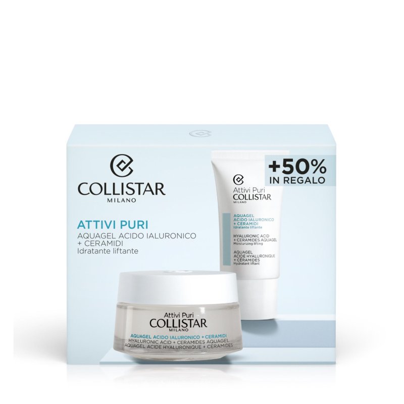 COLLISTAR Pure Actives Kit Hyaluronic Acid Ceramides Aquagel 50ml 25ml