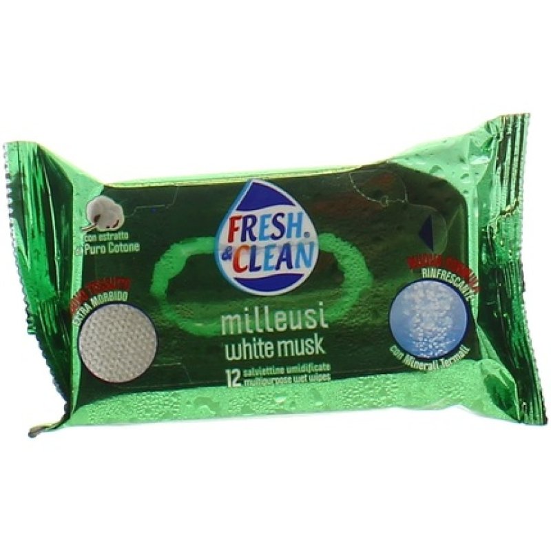 Fresh & Clean White Musk Wipes - Pack of 12