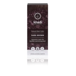 Khadi Dark Brown Plant Hair Color 100g - Natural and Vegan Hair Color for Deep, Shiny Dark Brown to Strong Black Brown