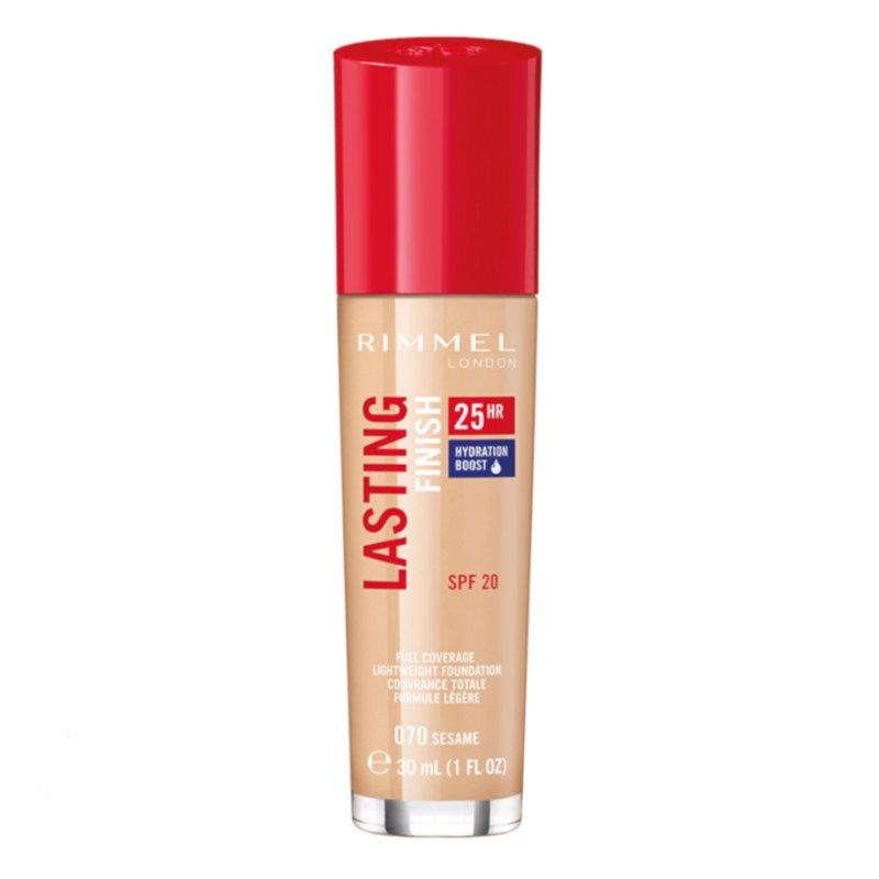 Rimmel Lasting Finish 25H Foundation With Comfort Serum, 070 Sesame, 30ml