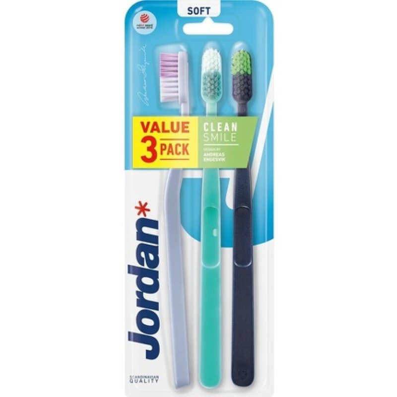Jordan Toothbrush Clean Smile Soft 3 Pcs