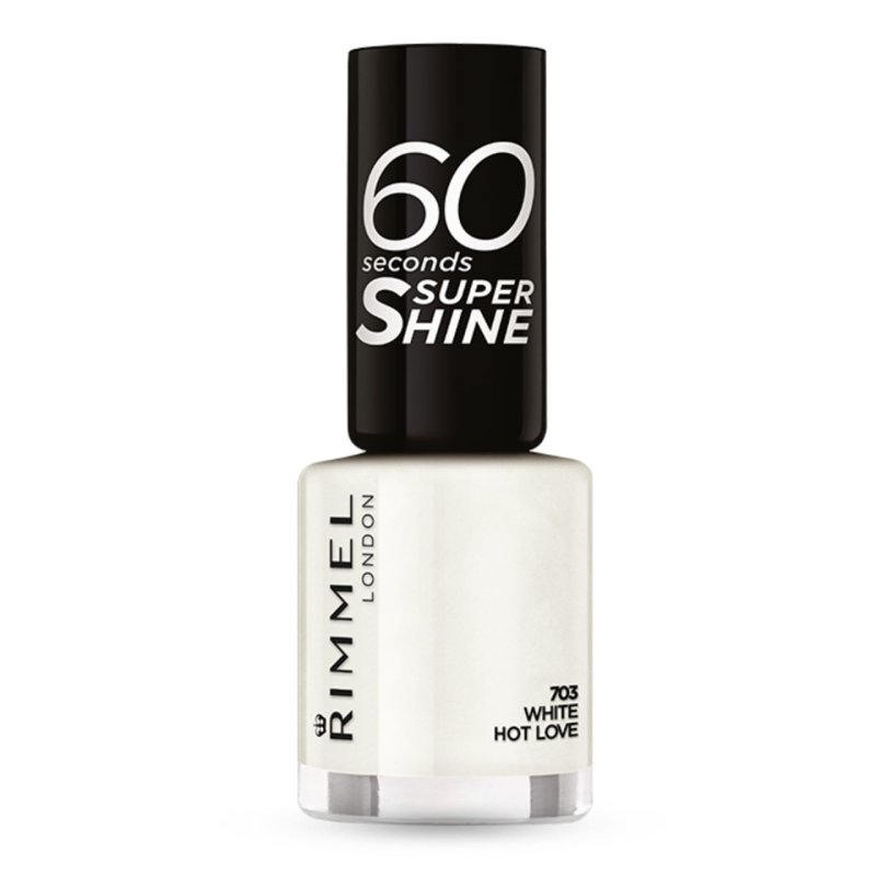 Rimmel London 60 Seconds Super Shine Nail Polish 703 White Hot Love 8ml