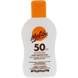 Malibu Sun SPF 50 Lotion High Protection Sun Cream with Vitamin E and Aloe Vera 200ml
