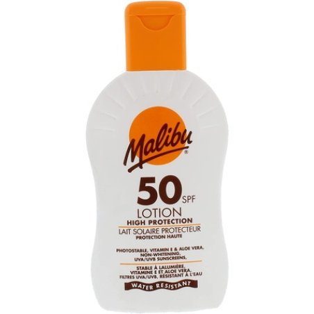 Malibu Sun SPF 50 Lotion High Protection Sun Cream with Vitamin E and Aloe Vera 200ml