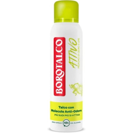 Borotalco Yellow Active Spray Deodorant Formula without Alcohol and Talc with Anti-Odor Molecules 48 Hours