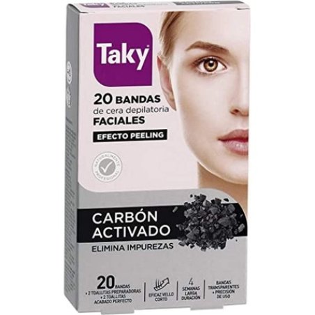 Taky Activated Carbon Facial Wax Strips