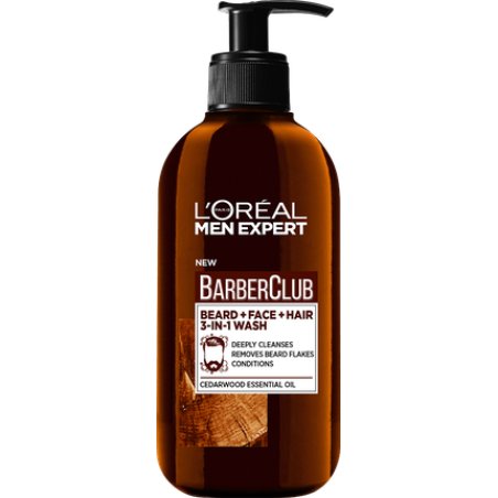 LOREAL Barber Club Beard Face Hair Wash 3in1 with Cedarwood Oil 250ml