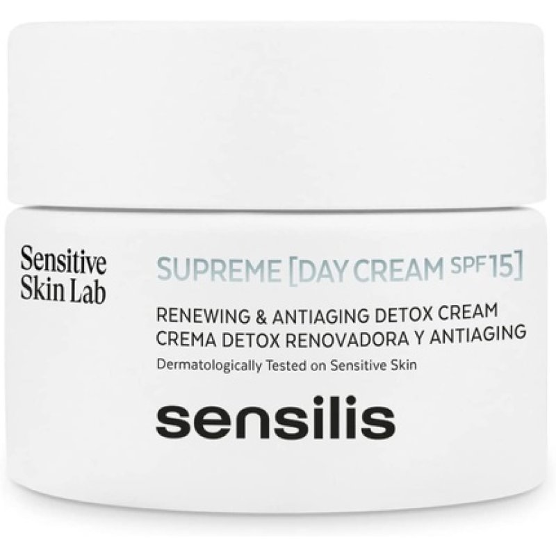Sensilis Supreme Day Cream Detox Renovating Antioxidant Anti-Aging with Hyaluronic Acid and SPF15 50ml