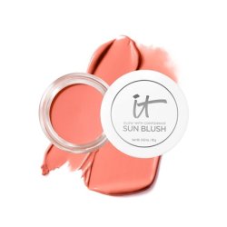 IT Cosmetics Glow with Confidence Sun Cream Blush Blendable Buildable Blush Bronzer Pop Sun-Blushed Color 0.63oz Light