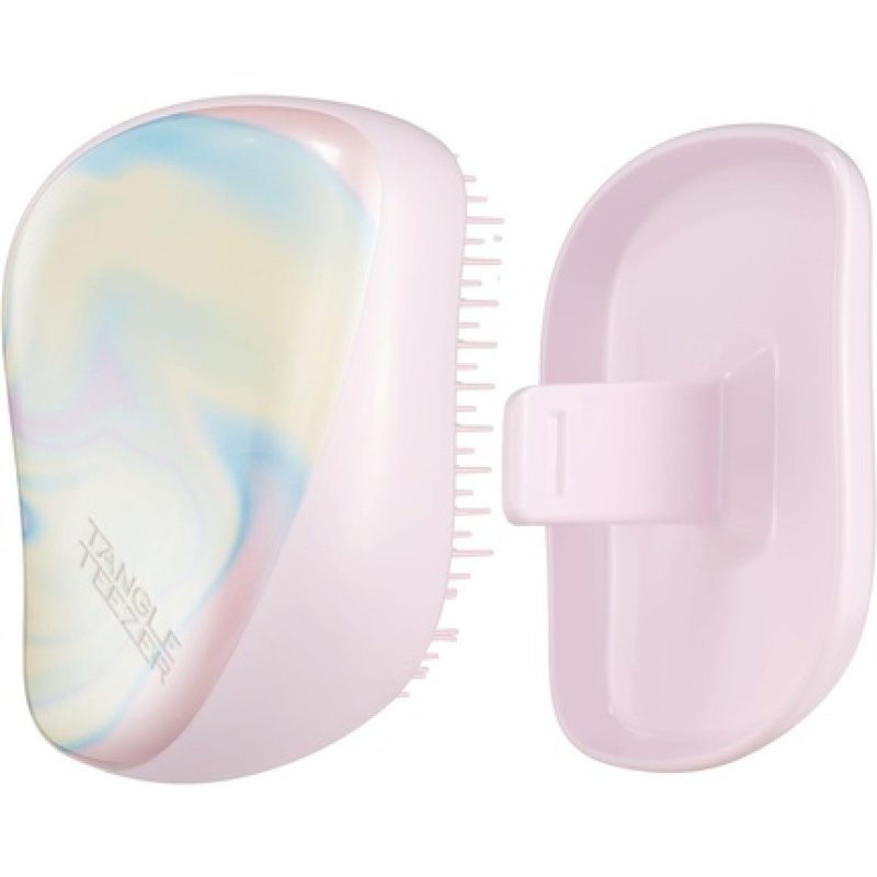 Tangle Teezer The Compact Styler Detangling Hairbrush with Protective Cover Two-Tiered Teeth Design Ice Cream Swirl